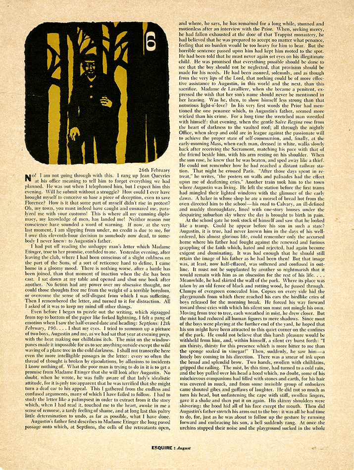 Magazine illustration of man behind tree